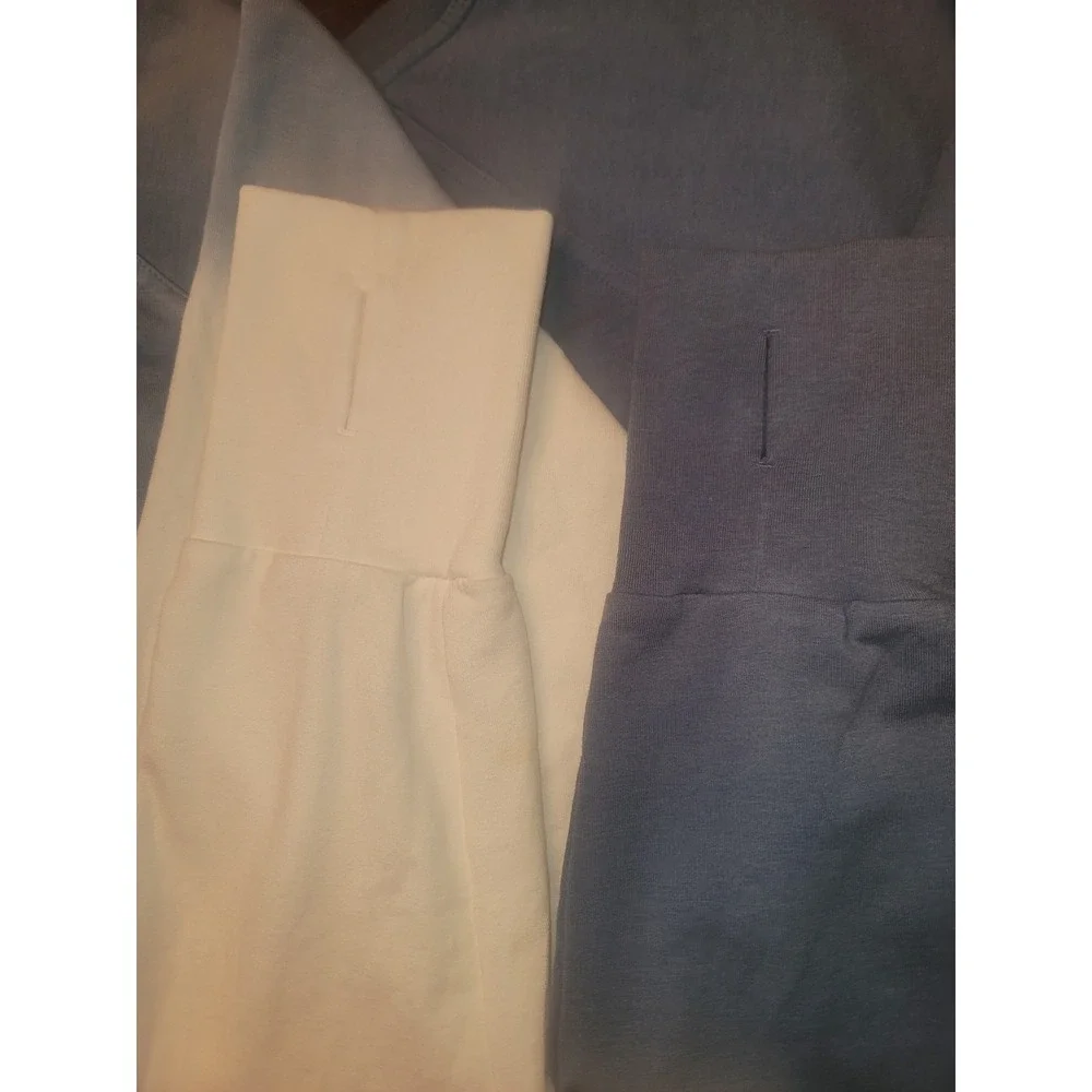 Joy Lab Sweatshirt with Waistband Blue and White - Picture 9 of 9